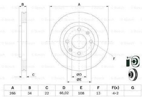 Citroen C3 1.6VTi 2009-2019 Bosch Ön Disk 266mm 2 Adet