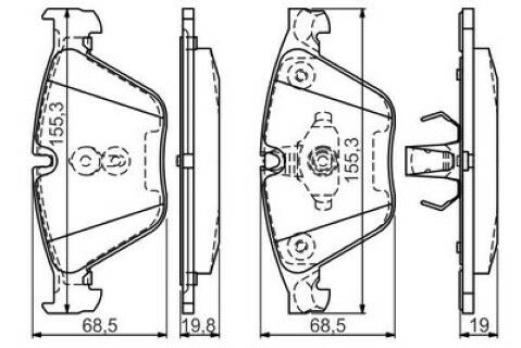 BMW 5 F10 525d xD 2.0 2011-2016 Bosch Ön Balata NETPAR24688