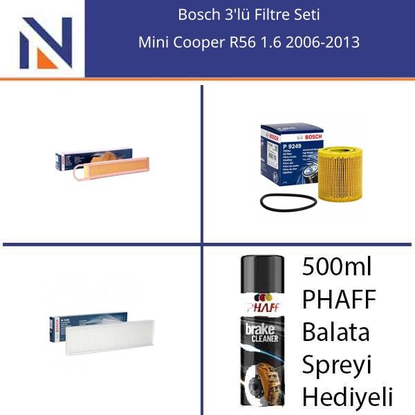 Mini Cooper R56 1.6 2006-2013 Bosch 3'lü Filtre Seti